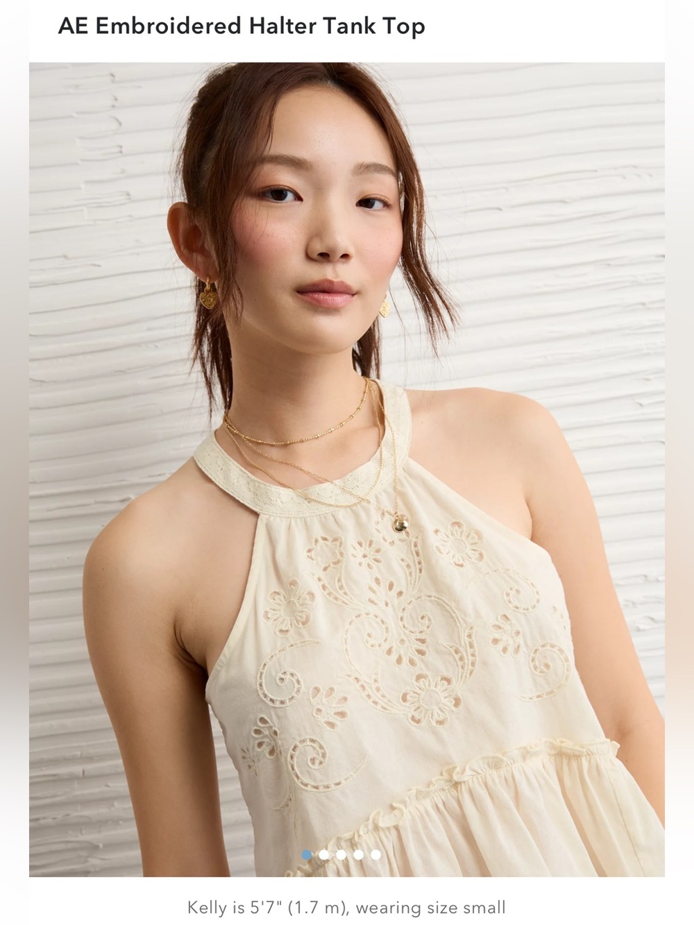 AE Embroidered Halter Tank Top 🤎